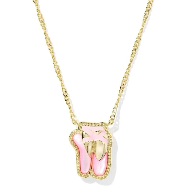 Kendra Scott | Ballet Gold Short Pendant Necklace in Blush Mother-of-Pearl