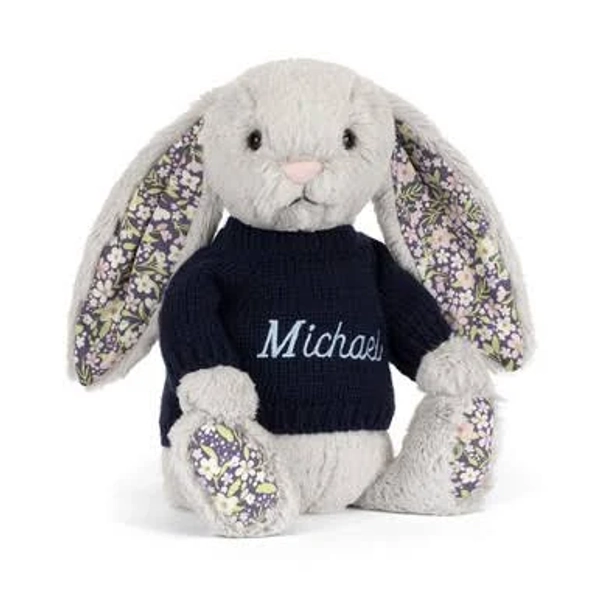 Official Jellycat Blossom Silver Bunny 'Bloom' Mini Bag