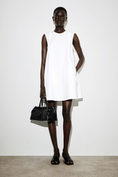 PICOT-TRIMMED PLEATED MINI DRESS