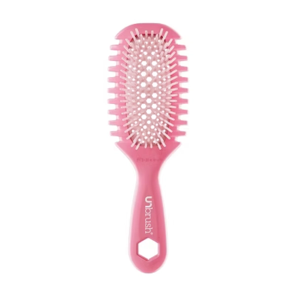 UNbrush Curl Hair Brush - Coral Pink: Detangling Brush, Nylon Bristles