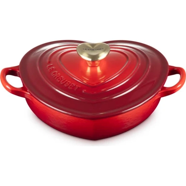 Le Creuset Shallow Heart Cocotte with Heart Knob