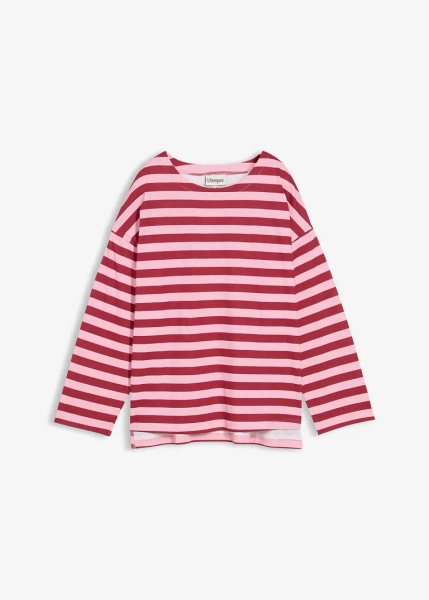 Oversized Langarm-Shirt mit Vokuhila Saum - rot - Damen | bonprix