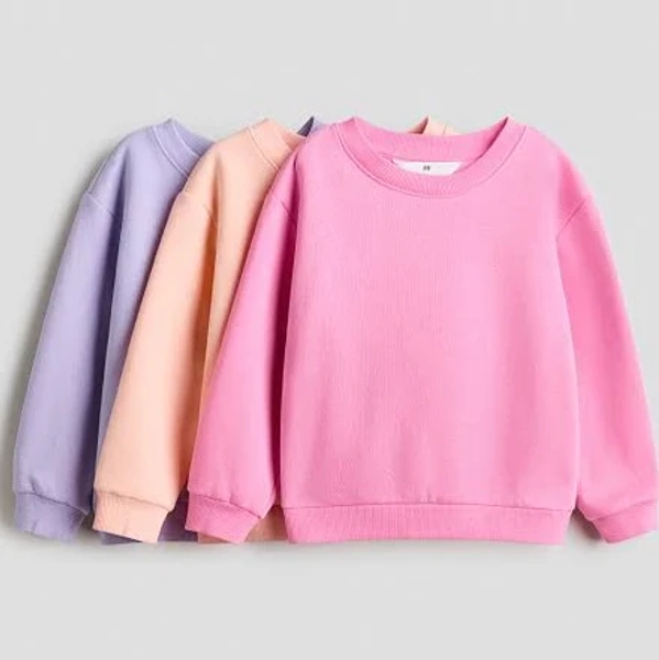 H&M Girls 3-Pack Brushed-In Sweatshirts