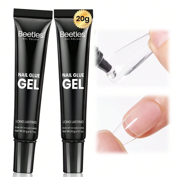 Beetles Solid Nail Glue Gel, Tipex Soft Nail Tips Super Strong Glue For Acrylic Nails, Fake Nails & Press On Nails, Spring Nail Art, UV Light Required