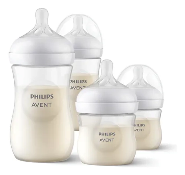 Set Teteros Philips Avent Natural Response 2x 9oz + 2x 4oz Transparente Natural 3.0