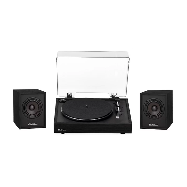 Electrohome Montrose Vinyl Record Player with Huntley, Powered Bluetooth Bookshelf Speakers for Warm Natural Sound Black - Black : Target