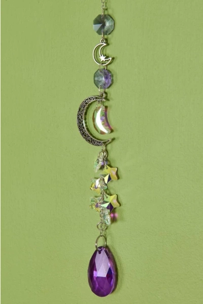 Purple Cosmic Crystal Glass Suncatcher