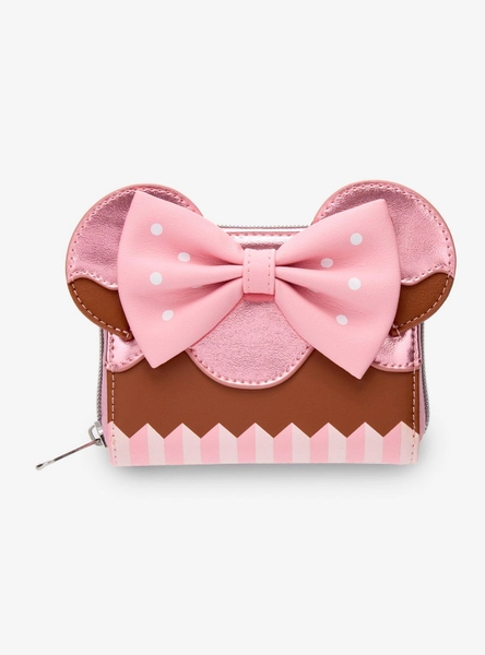 Loungefly Disney Minnie Mouse Strawberry Chocolate Cupcake Mini Zipper Wallet