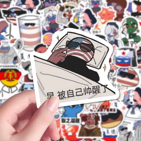 10/106Pcs Cartoon Anime Cool Game Countryhumans Stickers Waterproof Decals for Laptop Phone Notebook Guitar Notebook Stationery - AliExpress 202192403