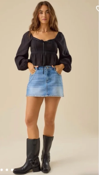 Blair Balloon Sleeve Babydoll Top