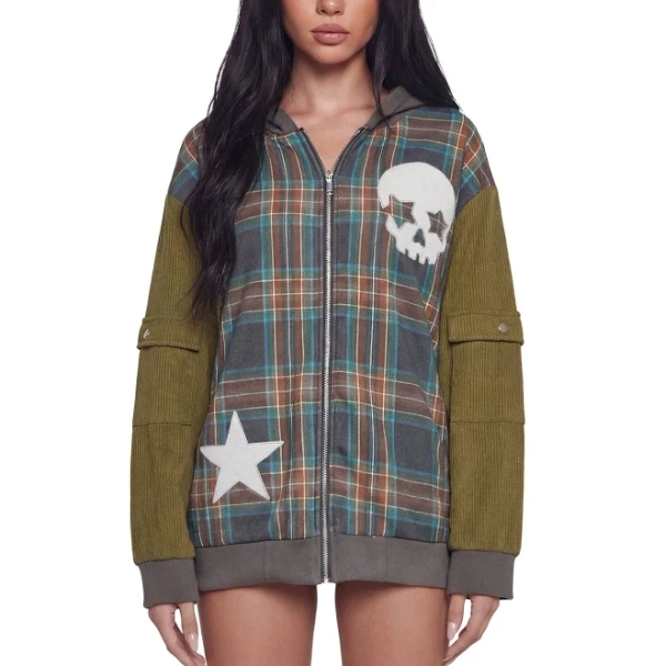 Current Mood Troublemaker Memories Zip-Up Hoodie - MULTI / 1X