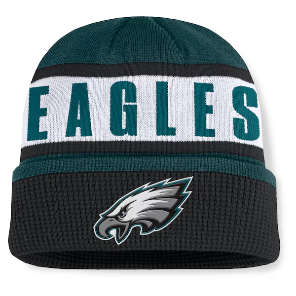 Philadelphia Eagles Fanatics Oskie Cuffed Knit Hat - Midnight Green/Black
