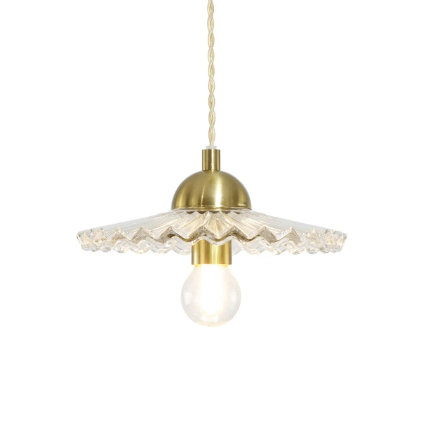 Suspension Babouchka verre, transparent, Diam.21.5 cm, E27