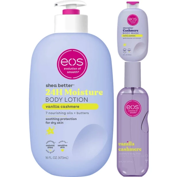 Eos Shea Better Vanilla Cashmere Bundle Including New Body Mist, Size: 16 fl oz