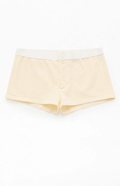 Yellow Striped Pajama Boyshorts