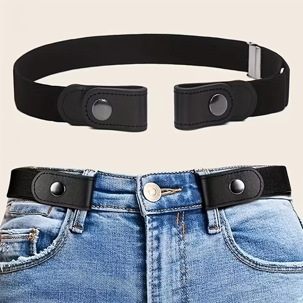 Unisex No Buckle Stretchy Waist Belt Adjustable Elastic Invisible Waistband for Jeans Pants One Size Fits All Fashion Cincher Belt