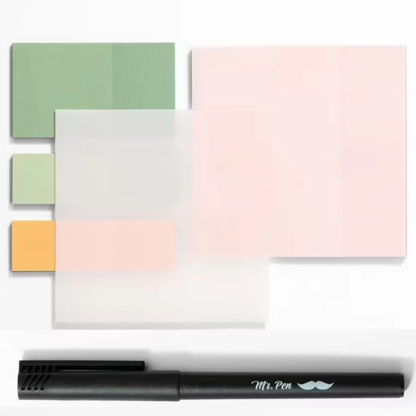 Mr. Pen- Pastel Transparent Sticky Notes, 200 pcs, Bible Sticky Notes, Translucent Sticky Notes