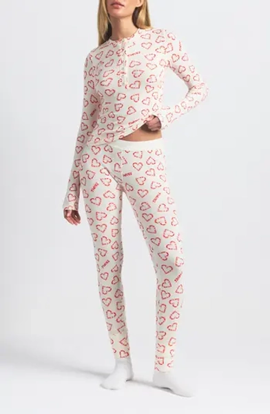 Cotton Rib Henley Pajamas