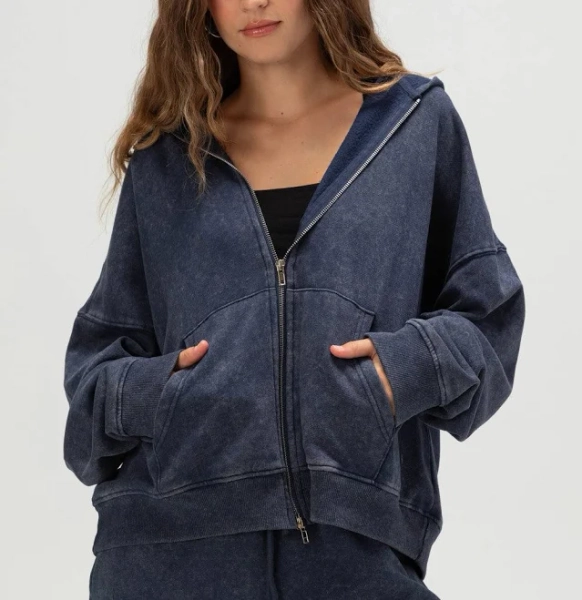 Tillys Women's Oversized Zip-Up Hoodie