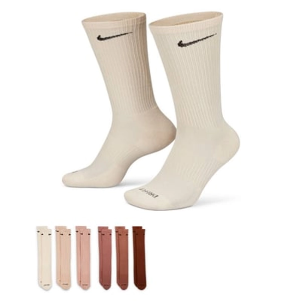 Men's Nike 6-pack Everyday Plus Cushion Crew Training Socks, Size: 8-12, Brown Team