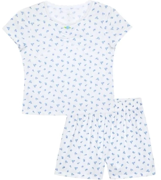 Max & Olivia Big Girls Floral-Print Lace Pajama Set