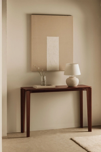 Rectangular hallway console 120x40 cm in MDF with Tanzania walnut veneer