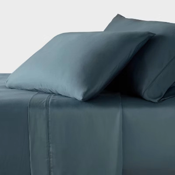 Full 320 Thread Count Cool TENCEL® Lyocell Sheet Set Graphite - Threshold™: Solid Sateen, 18" Deep, 4-Piece Set