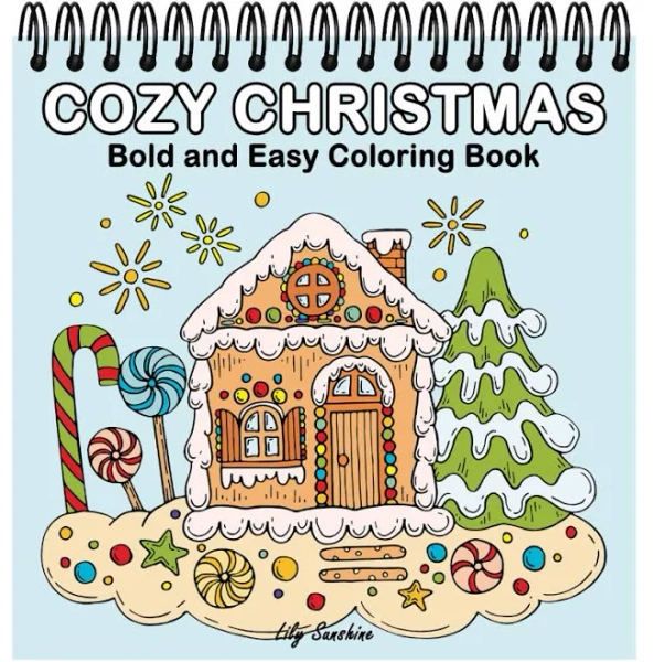 Cozy Christmas Bold and Easy Coloring Book