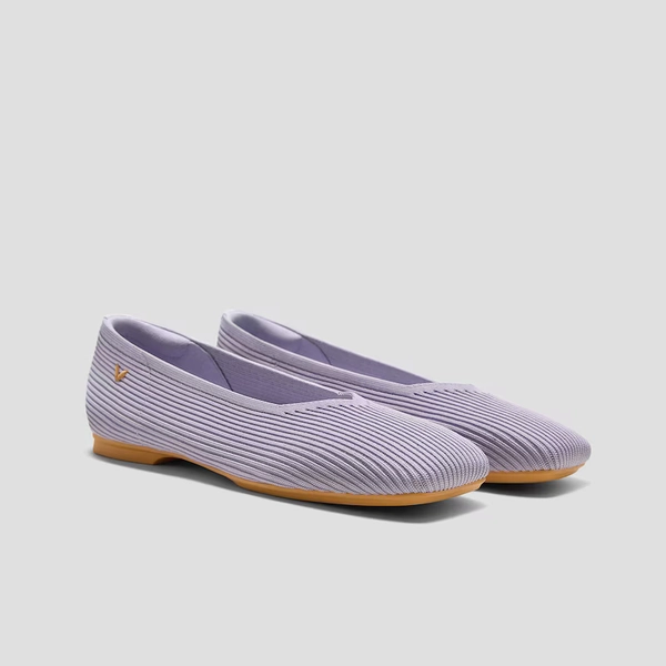 Square-Toe Margot V-Cut Flats (Margot 3.0), Light Violet, EU39 | VIVAIA