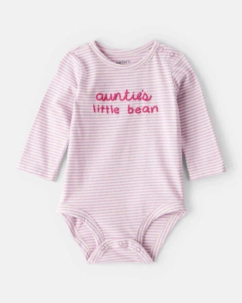Carter's Baby Girls Little Bean Long-Sleeve Graphic Bodysuit