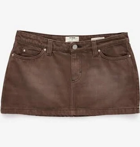 Micro Low Denim Skirt