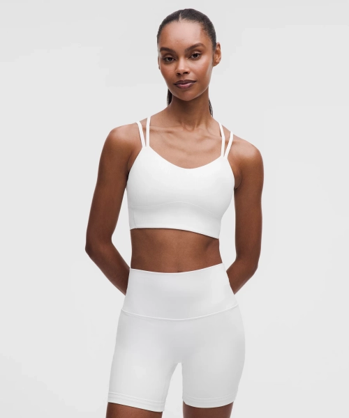 Like a Cloud Ribbed Longline Bra *Light Support, B/C Cup - White - 10