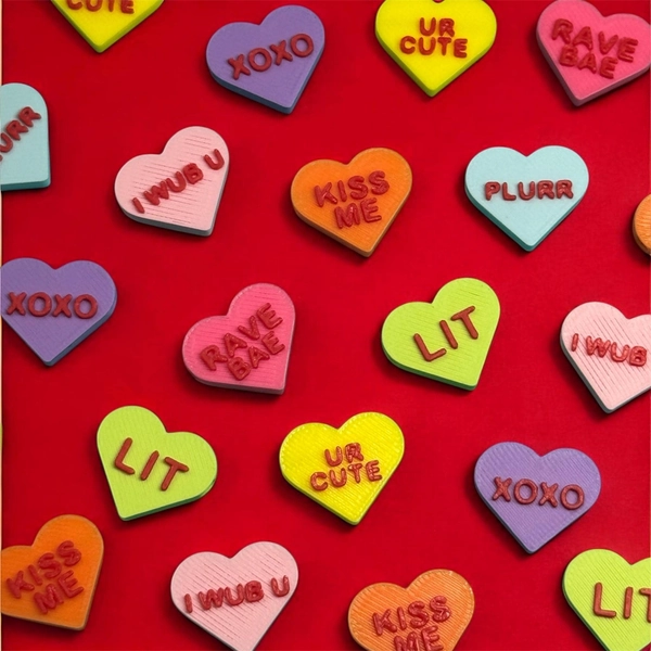 3D Printed Heart Kandi Beads | Rave Bracelet Charms