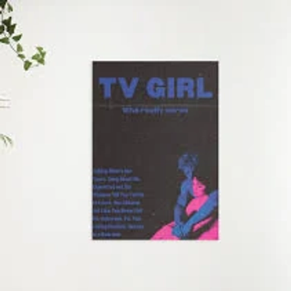 Who Really Cares digital poster / TV Girl printable wall art / indie music poster / vintage TV Girl poster/black minimalistic tv girl poster