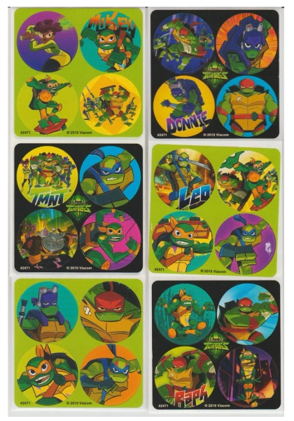 80 Teenage Mutant Ninja Turtles Mini Stickers, 1.2" Round Each
