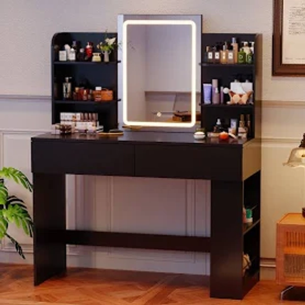 Dressing Table with Mirror Metro Lane Colour: Black