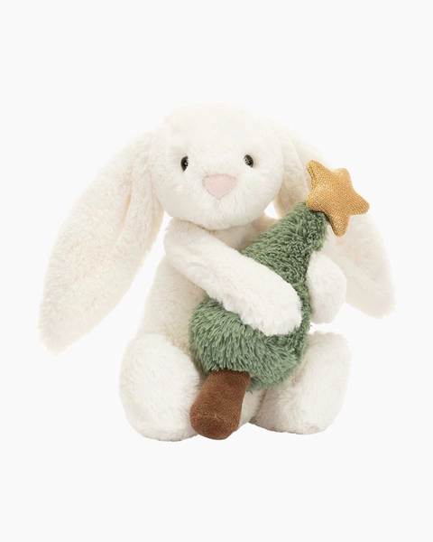 Bashful Bunny with Christmas Tree Plush Toy