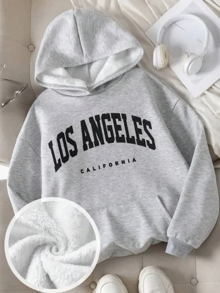 SHEIN Teen Girls' Knit Letter Print Sweatshirt