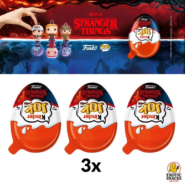 3x Special Edition Stranger Things Funko Kinder Joy - 3 Units, special Stranger Things Funko inside