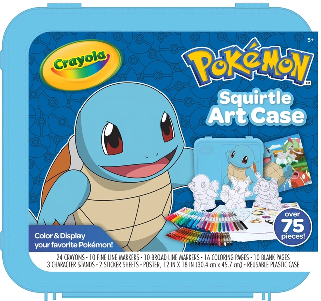 Crayola Pokémon Squirtle Coloring Art Case, 71+ pcs., Coloring Pages and Markers, Gift For Kids, Beginner Child - Walmart.com