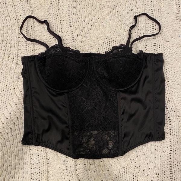 Black lace corset bustier top. From the brand...
