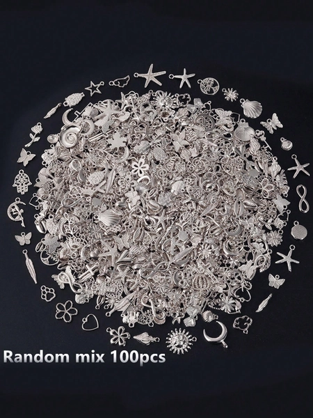 100pcs/Pack Or 20pcs/Pack Assorted Shiny Gold Metal Starfish & Butterfly DIY Jewelry Pendant, For Jewelry Making Accessories