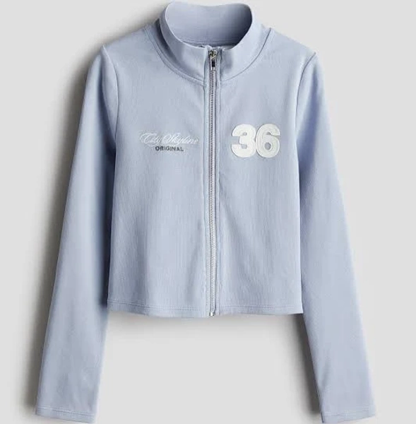H&M Girls Saint Louis Motif-Detail Zip-Front Top