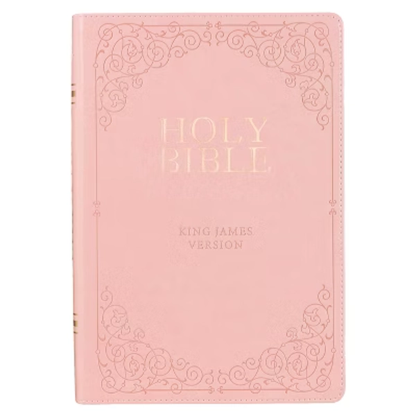 KJV Bible Giant Print Full-Size Faux Leather, Pink) - Large Print (Leather Bound)
