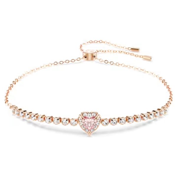 Bracelet One, Cœur, Rose, Placage de ton or rosé