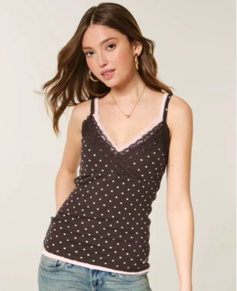Wrap Lace Trim Layering Cami