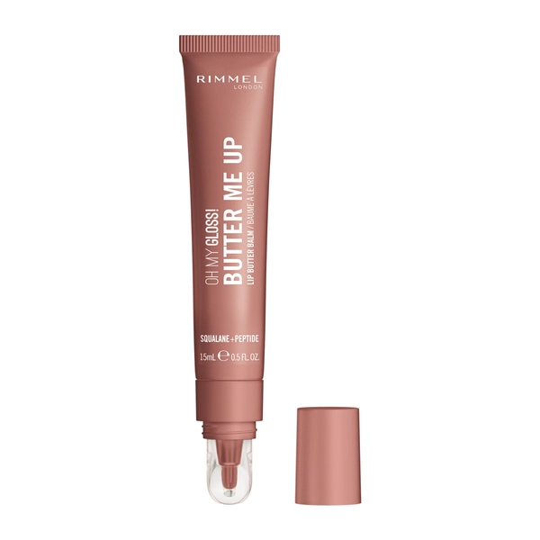 Rimmel London Oh My Gloss! Butter Me Up, Lip Balm, With Squalane & Peptides, Ultra-Hydrating, Vegan Formula, 15ml