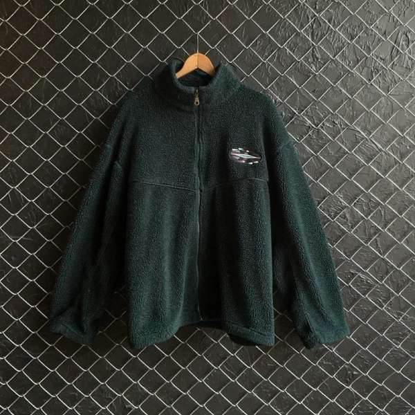90s Red Lodge Green Acrylic &amp; Polyester Fleece...
