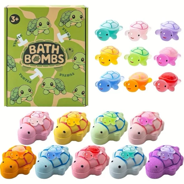 with toys inside, Turtle S Bath Ball Bubble Bath Bomb with surprise inside, 9 Turtle Bubble Bath Balls With Surprise Toys, Educational/birthday Gifts