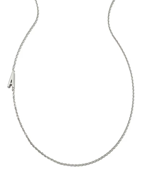 Letter D Inline Initial Necklace in Sterling Silver